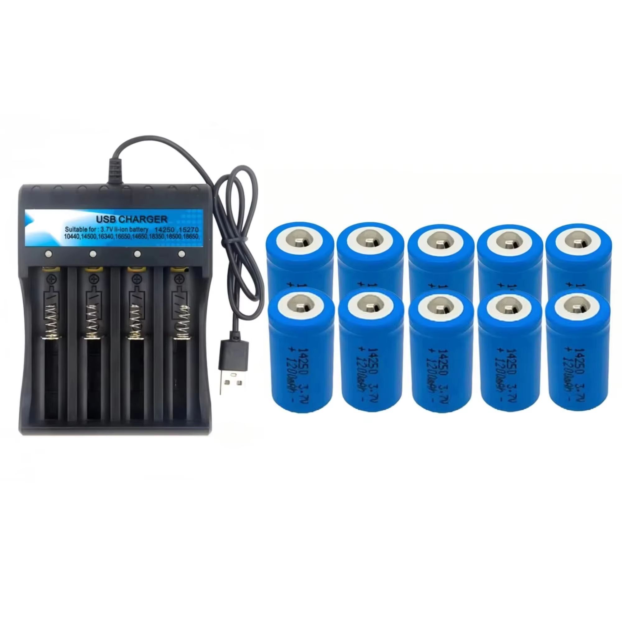 Quick Vape - 10 ชิ้น ชาร์จเร็ว 14250 3.7V 1200mAh