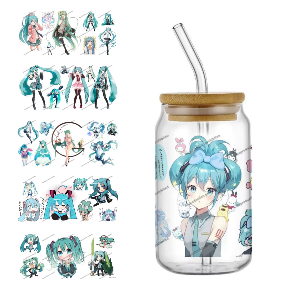 Rdta Tank Glass - สติกเกอร์ติดแก้ว Hatsune Miku UV DTF ขนาด