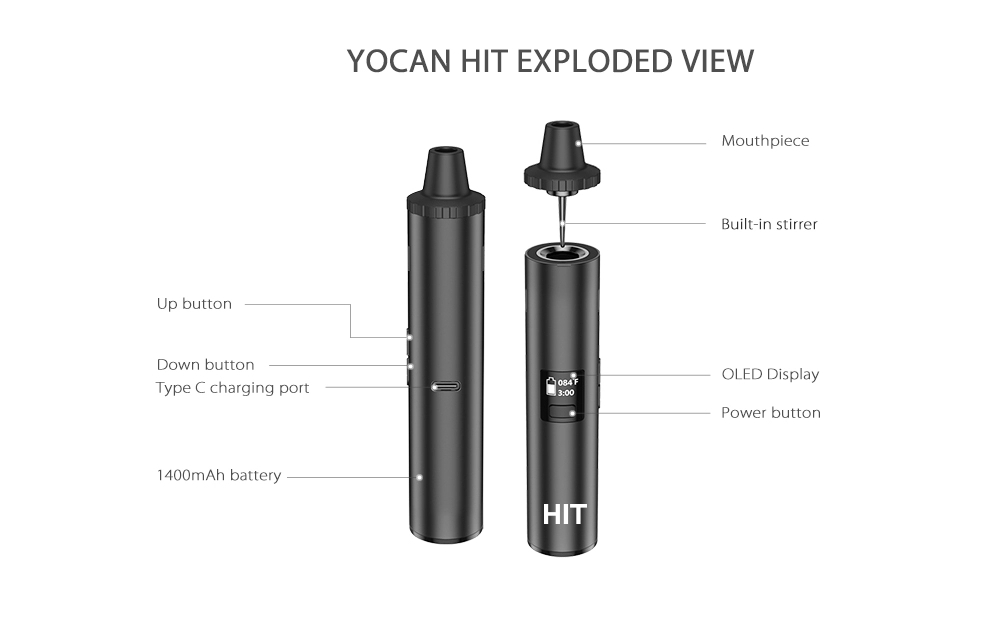 Yocan อุปกรณ์ทำไอน้ำสมุนไพรแห้ - Vaping Area บทวิจารณ์และราคา